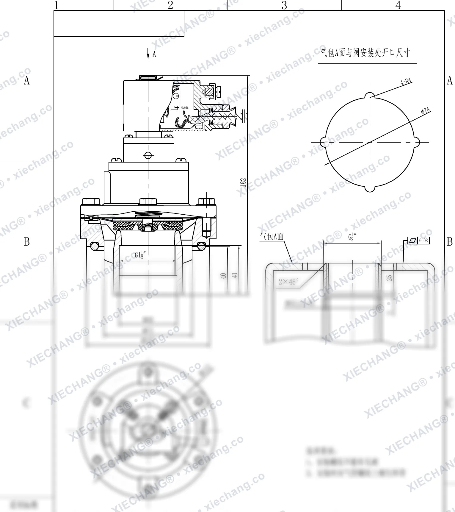 DCF-F-Y-40S · 1.5" · patlamaya dayanıklı erkek dişli darbeli valf — Montaj Çizimi