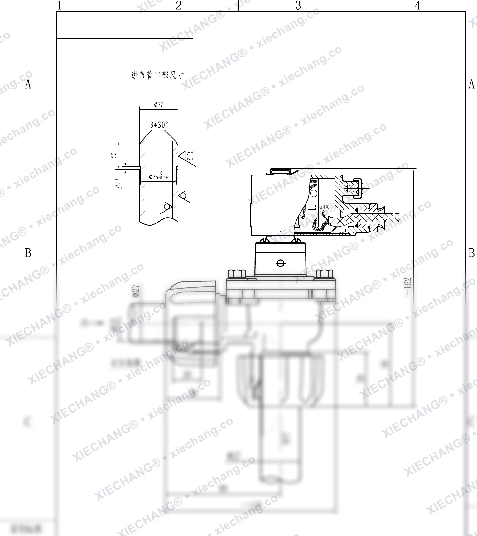 DCF-F-ZM-20 · 3/4" · patlamaya dayanıklı erkek dişli dik açılı darbeli valf — Montaj Çizimi