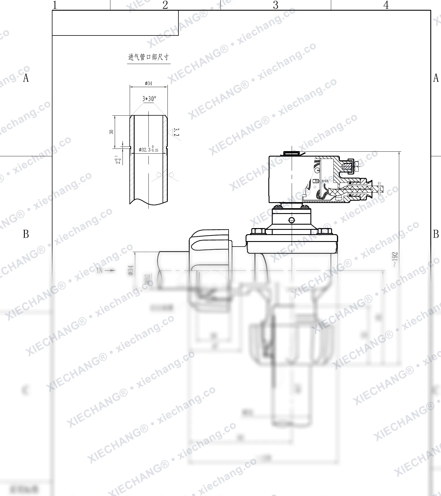DCF-F-ZM-25 · 1" · patlamaya dayanıklı erkek dişli dik açılı darbeli valf — Montaj Çizimi