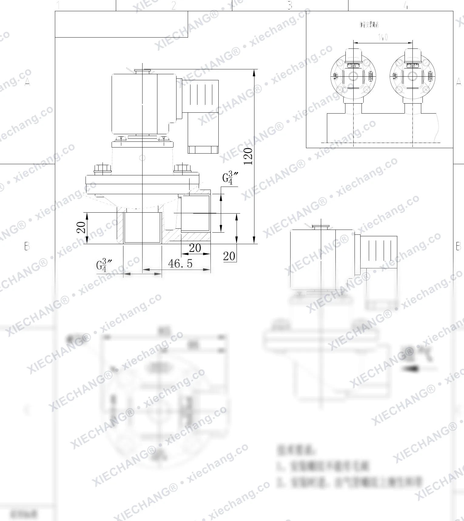 DCF-Z-20-C(304) · 3/4" · dik açılı darbeli valf — Montaj Çizimi
