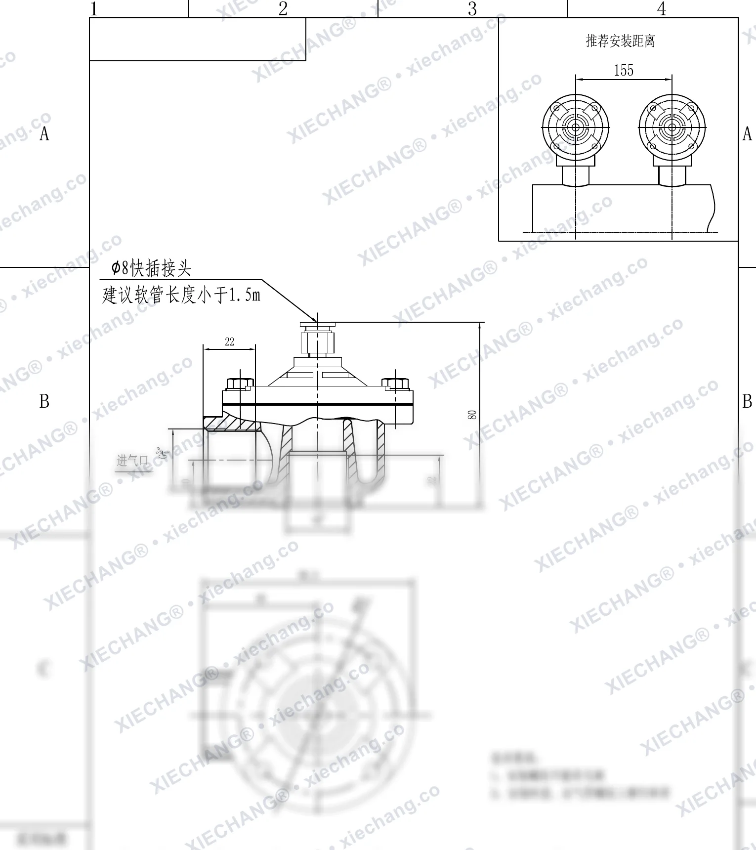DCF-Z-20-DXK · 3/4" · dik açılı darbeli valf — Montaj Çizimi