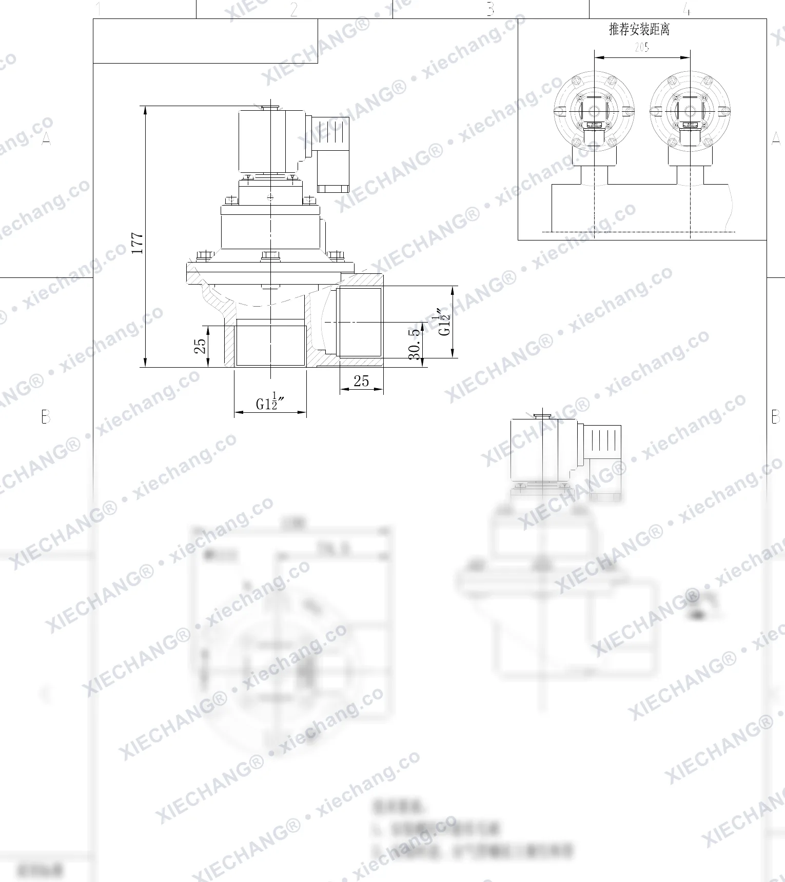 DCF-Z-40S-C · 1½" · dik açılı darbeli valf — Montaj Çizimi