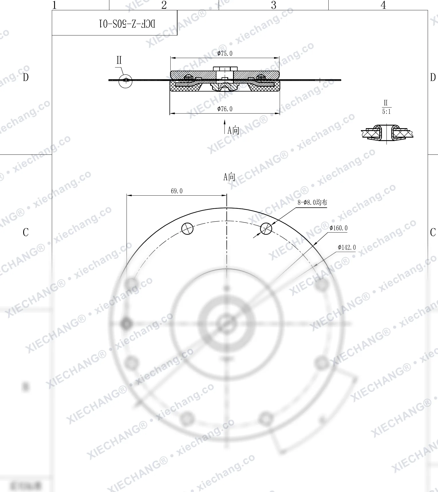 DCF-Z-50S-01 · DN50 — Montaj Resmi