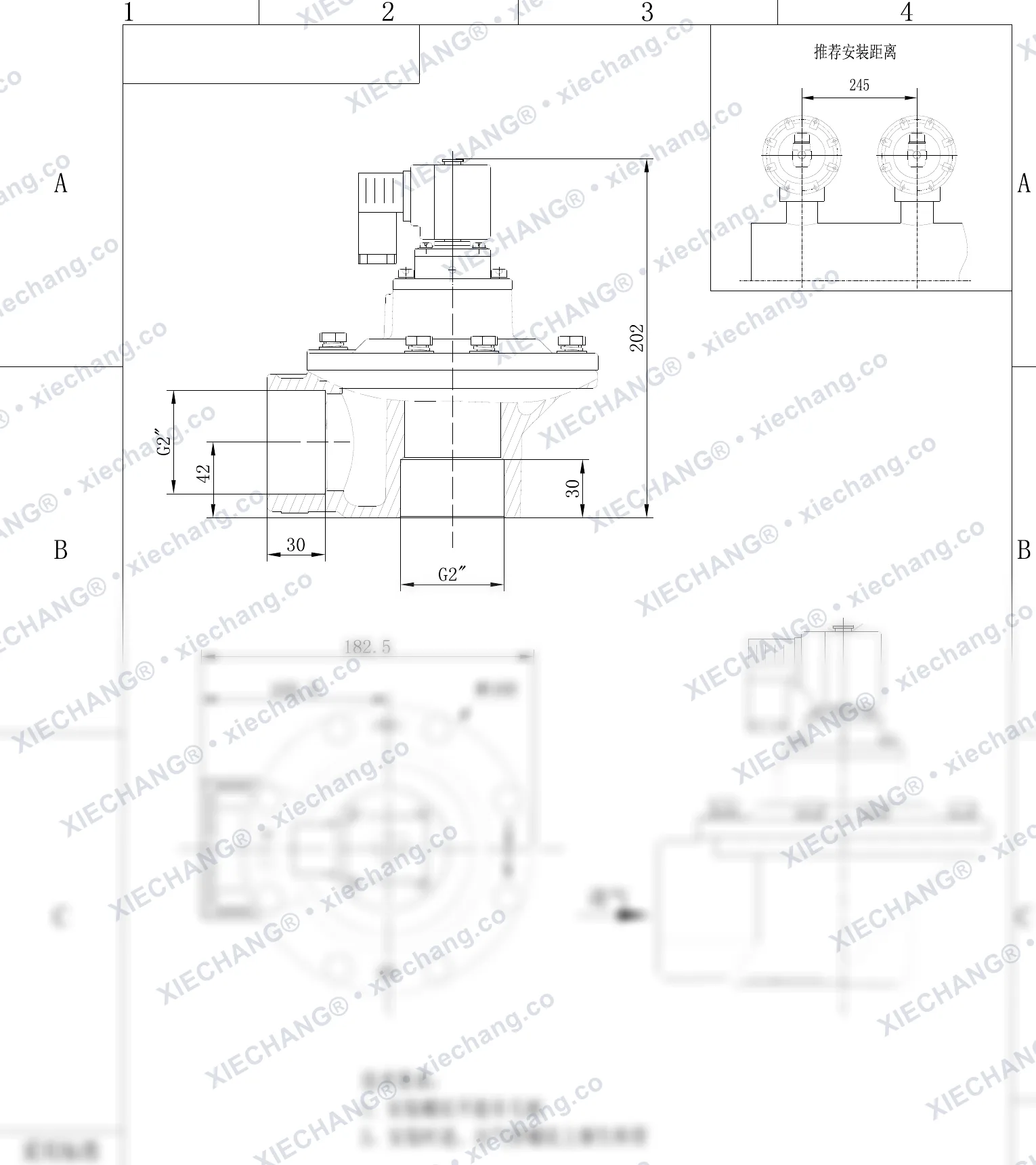 DCF-Z-50S-C · 2" · dik açılı darbeli valf — Montaj Çizimi