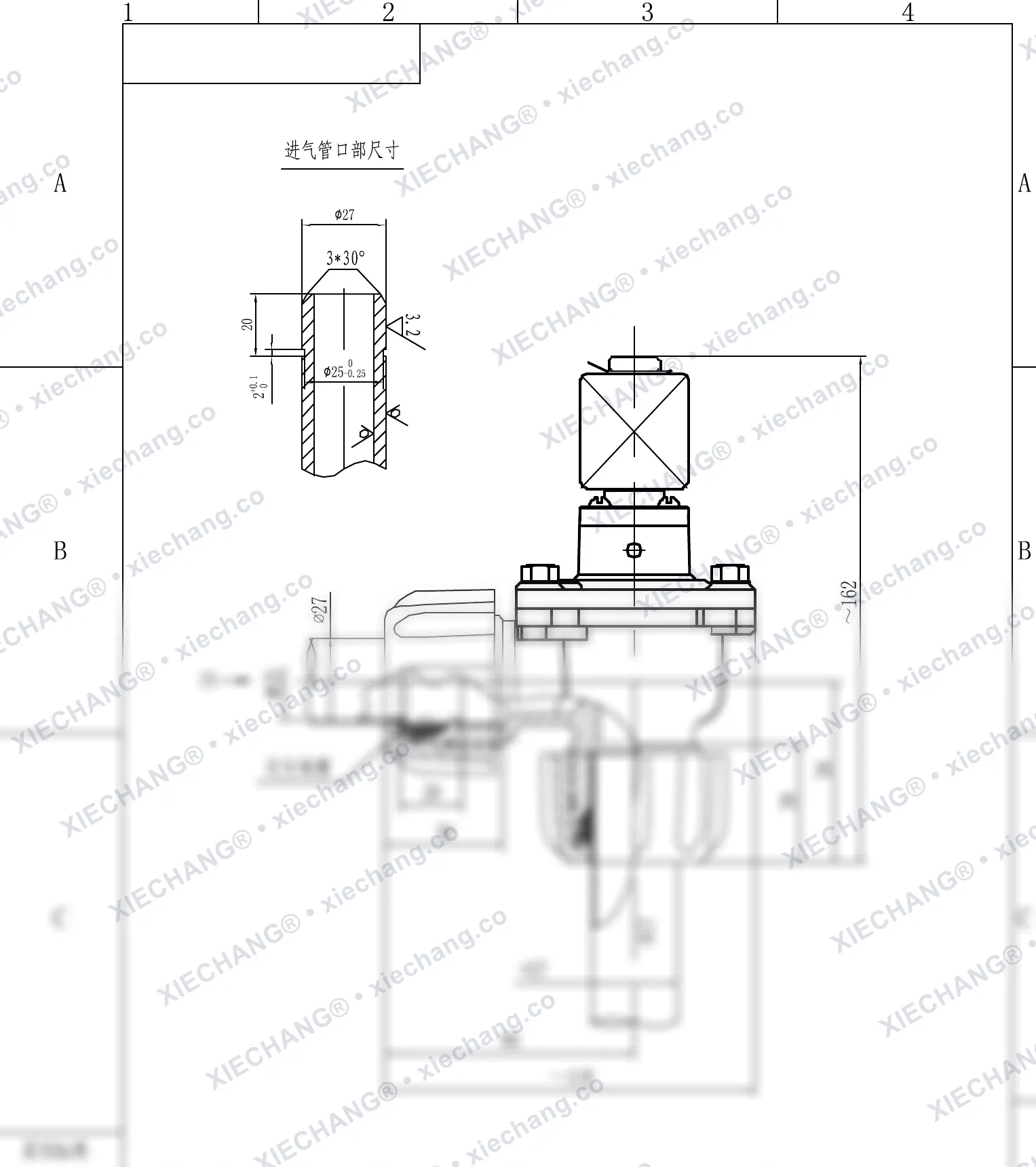 DCF-ZM-20 · 3/4" · erkek dişli dik açılı darbeli valf — Montaj Çizimi
