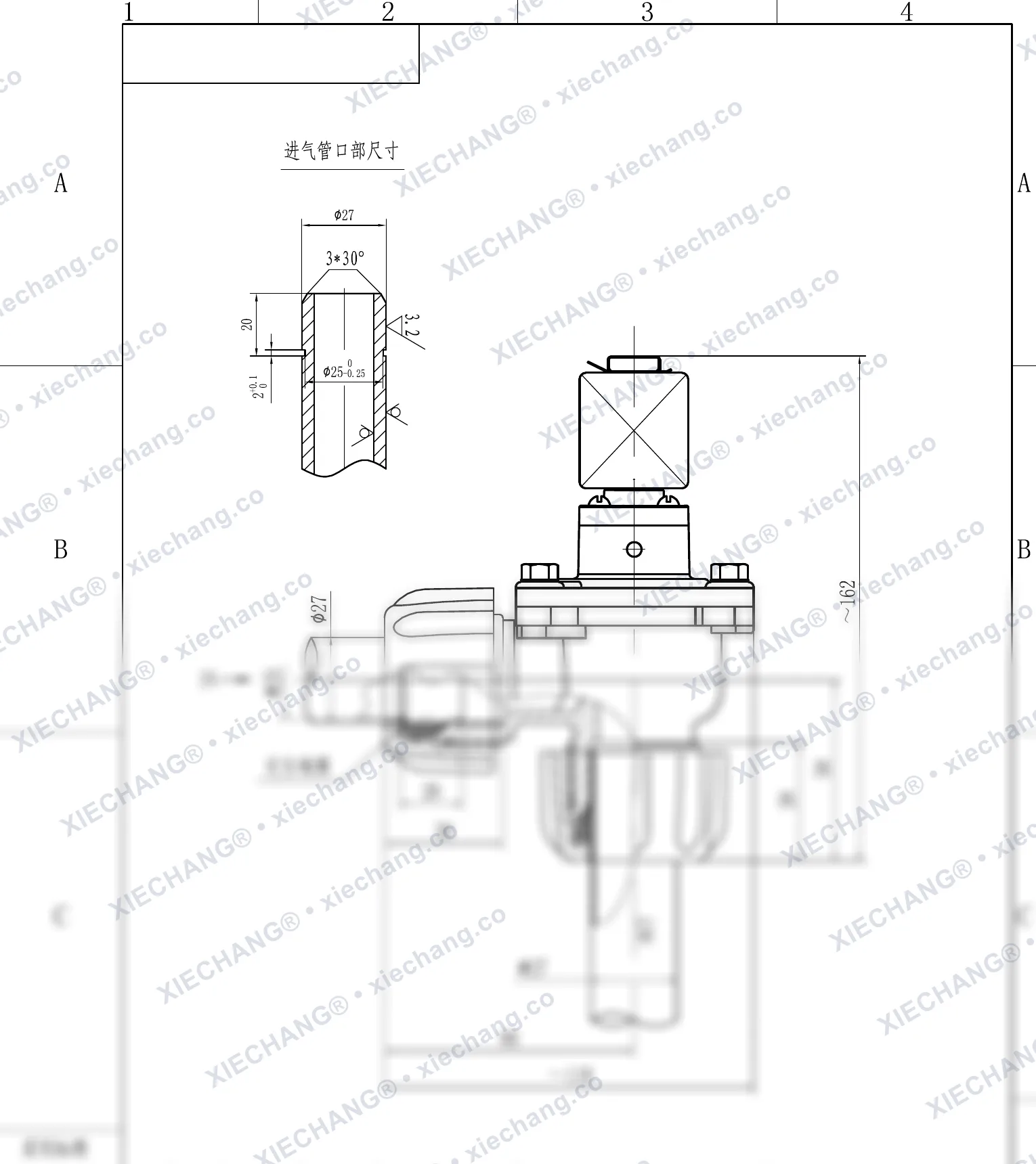DCF-ZM-20 · 3/4" · erkek dişli dik açılı darbeli valf — Montaj Çizimi