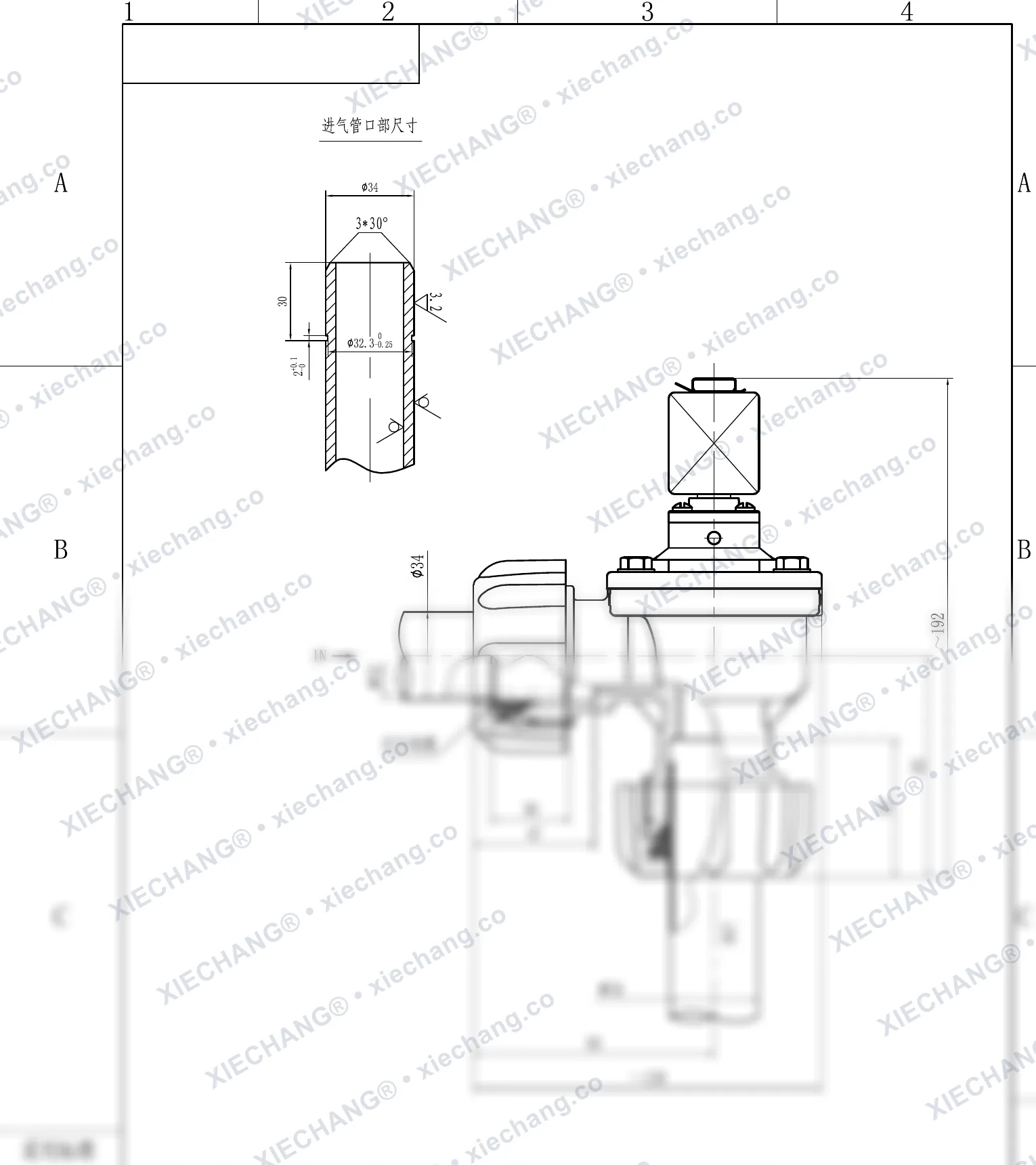DCF-ZM-25 · 1" · erkek dişli dik açılı darbeli valf — Montaj Çizimi
