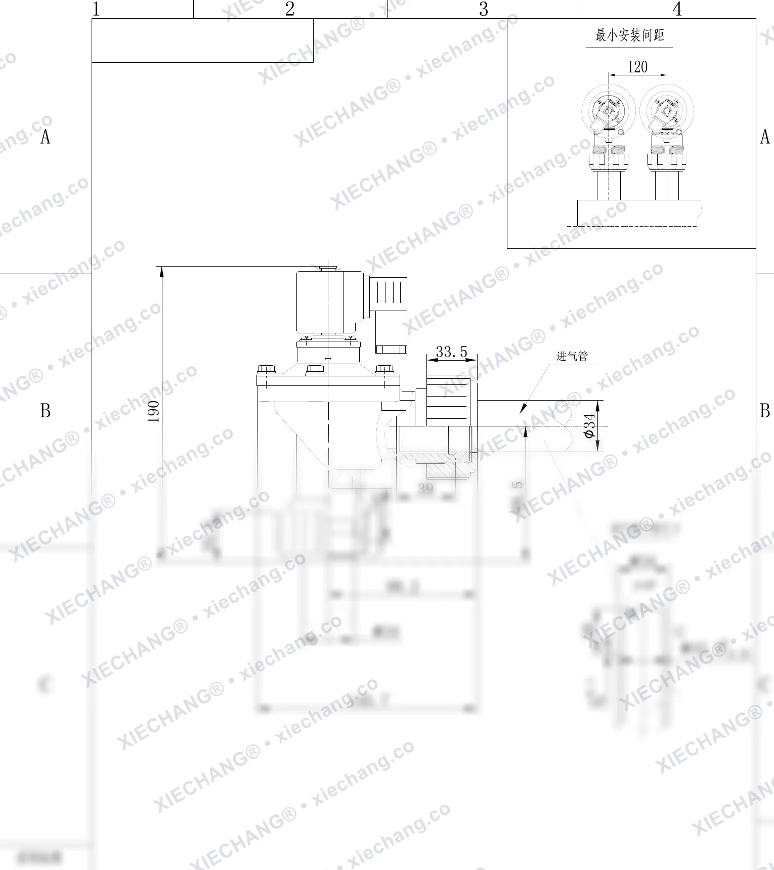 DCF-ZM-25-C · 1" · erkek dişli darbeli valf — Montaj Çizimi