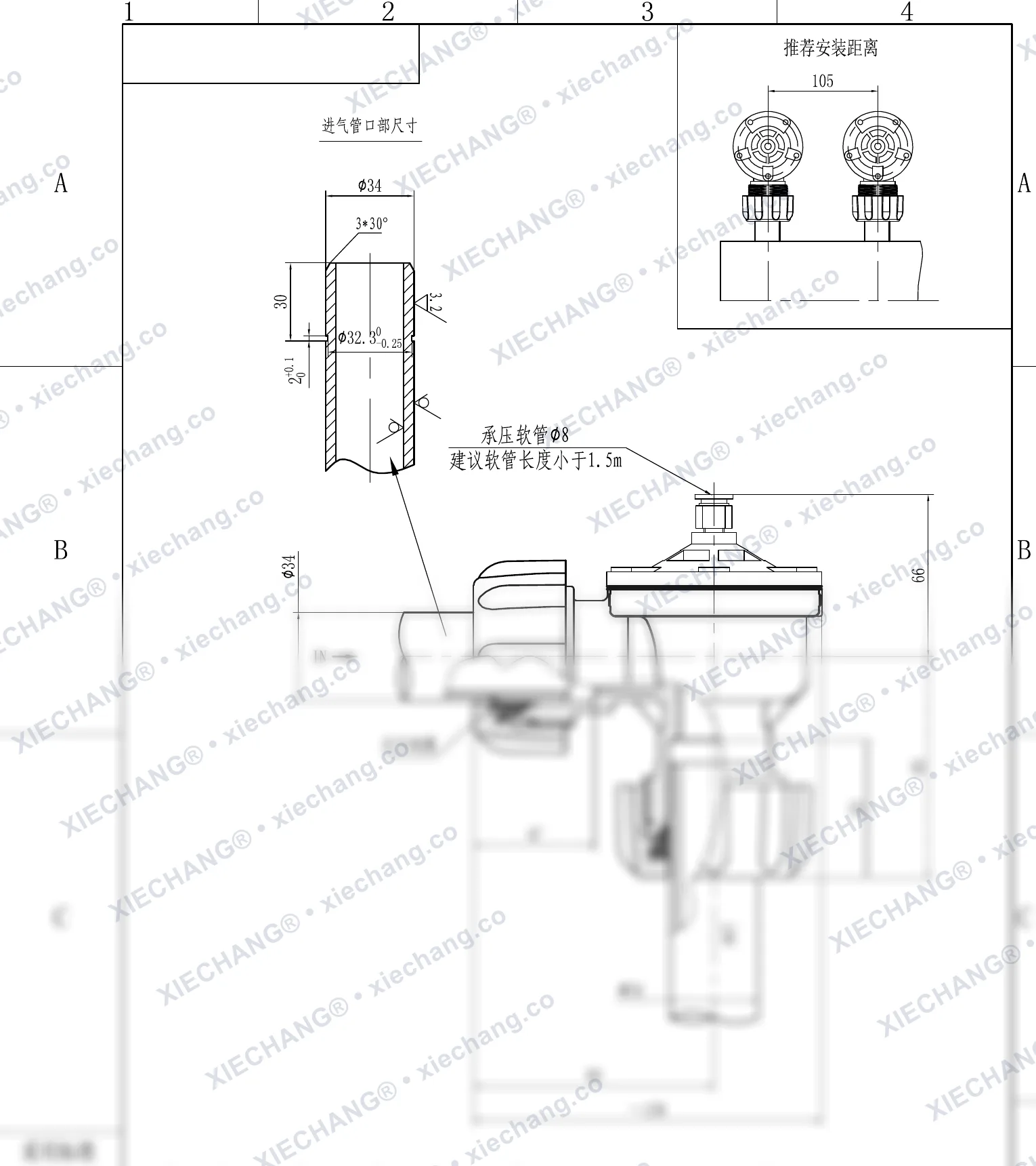 DCF-ZM-25-DXK · 1" · erkek dişli valf (dik açılı erkek dişli darbeli valf) — Montaj Çizimi