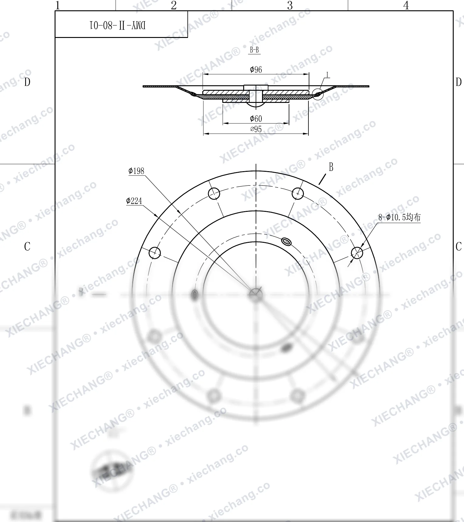 DMY-Ⅱ-80-01 · DN80 — Montaj Resmi