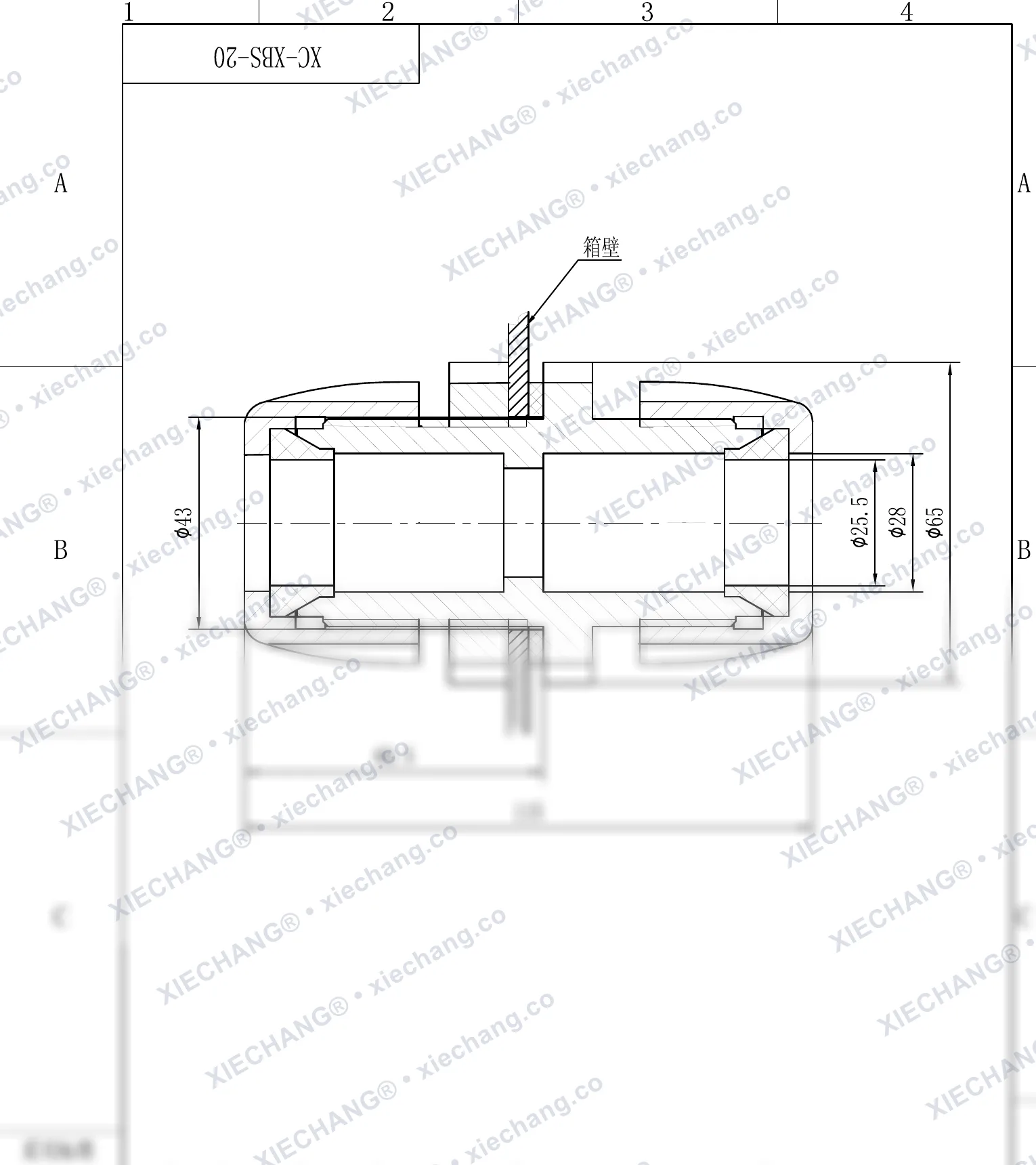 XC-XBS-20 · DN20 · çift dişli ara bölme rakoru — Montaj Çizimi